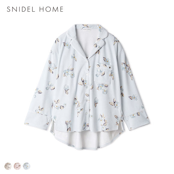 スナイデルホーム リブフリースプリント開襟シャツ SNIDEL HOME