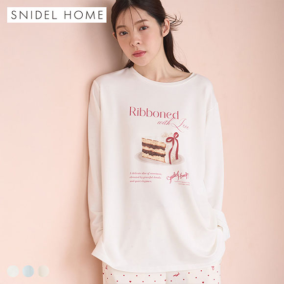 スナイデルホーム ケーキモチーフロングTシャツ パジャマ ルームウェア SNIDEL HOME Valentine バレンタイン