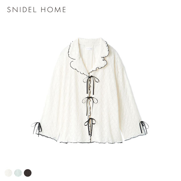 スナイデルホーム カットレース開襟シャツ パジャマ ルームウェア SNIDEL HOME
