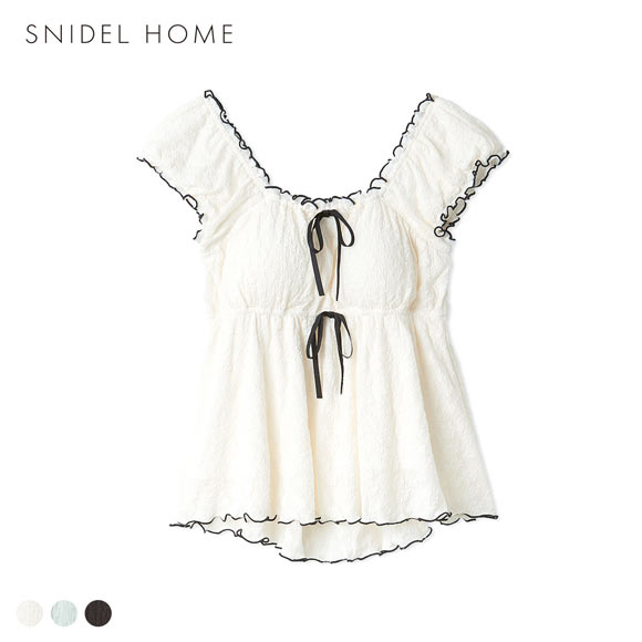 スナイデルホーム カットレースタンクトップ パッド付き カップイン パジャマ ルームウェア SNIDEL HOME