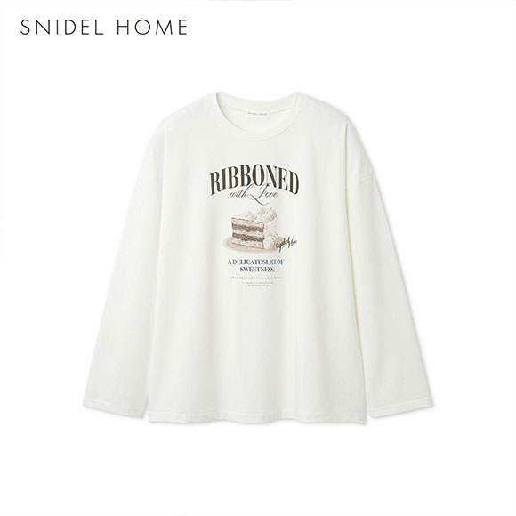 スナイデルホーム メンズ ケーキモチーフロングTシャツ パジャマ ルームウェア SNIDEL HOME Valentine バレンタイン