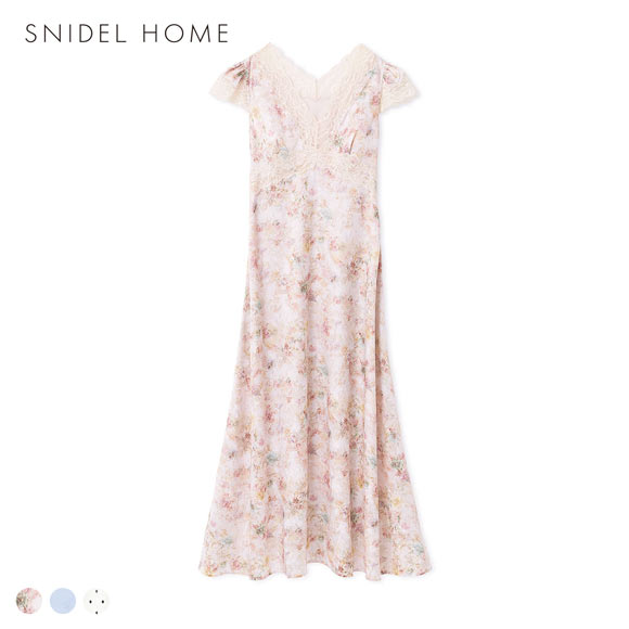 スナイデルホーム サテンジャガードカップインワンピース カップイン パッド付 パジャマ ルームウェア SNIDEL HOME