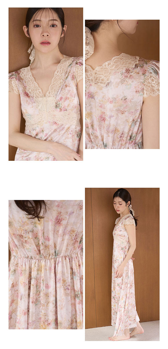 スナイデルホーム サテンジャガードカップインワンピース カップイン パッド付 パジャマ ルームウェア SNIDEL HOME