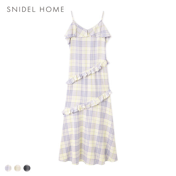 スナイデルホーム チェックフリルワンピース ルームウェア パジャマ SNIDEL HOME