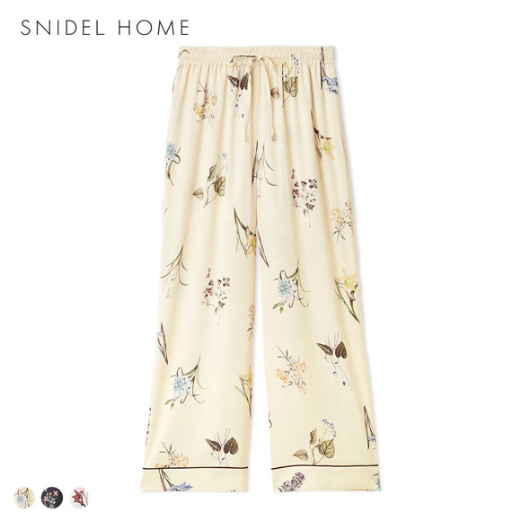 スナイデルホーム UVカット サテンプリントロングパンツ パジャマ ルームウェア SNIDEL HOME