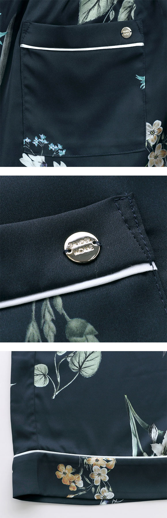 スナイデルホーム UVカット サテンプリントロングパンツ パジャマ ルームウェア SNIDEL HOME