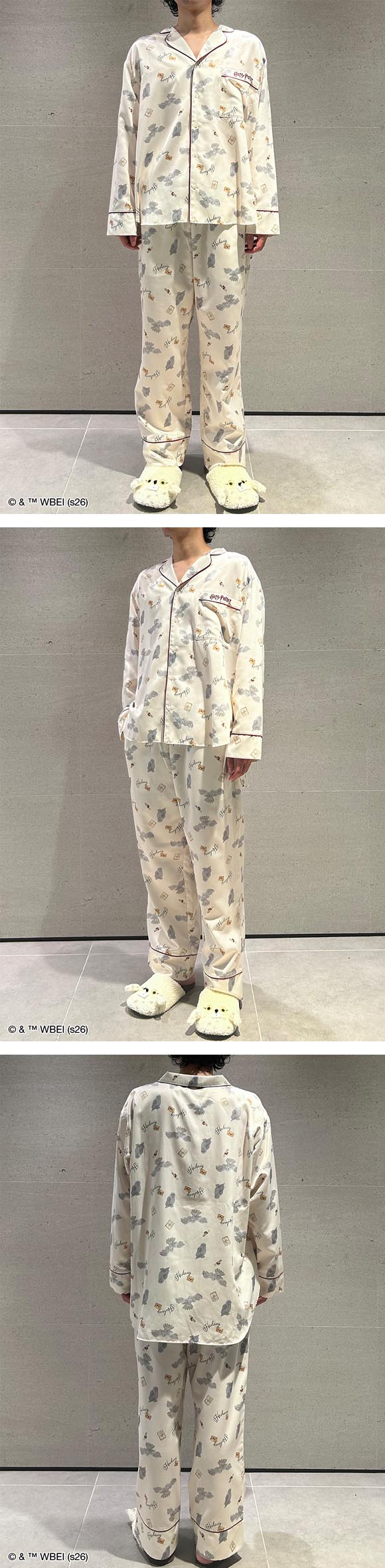 スナイデルホーム メンズ ハリー・ポッター Warm satin 総柄ロングパンツ パジャマ ルームウェア SNIDEL HOME Harry Potter