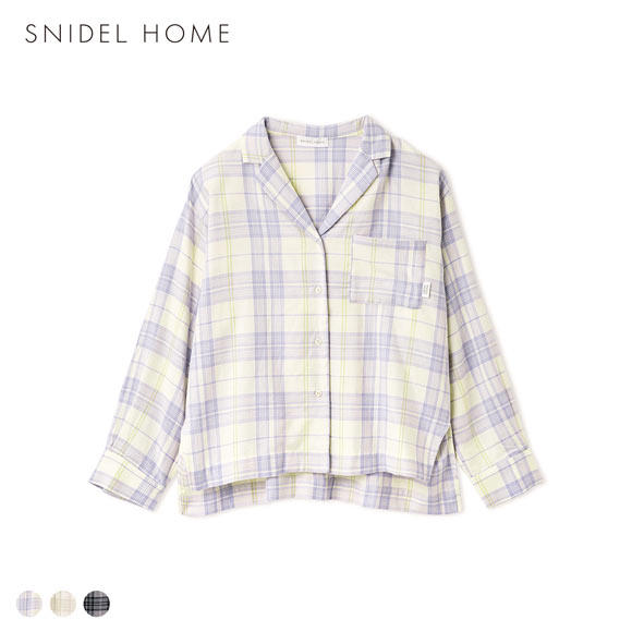 スナイデルホーム チェック柄開襟シャツ ルームウェア パジャマ SNIDEL HOME