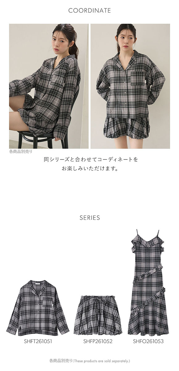 スナイデルホーム チェック柄開襟シャツ ルームウェア パジャマ SNIDEL