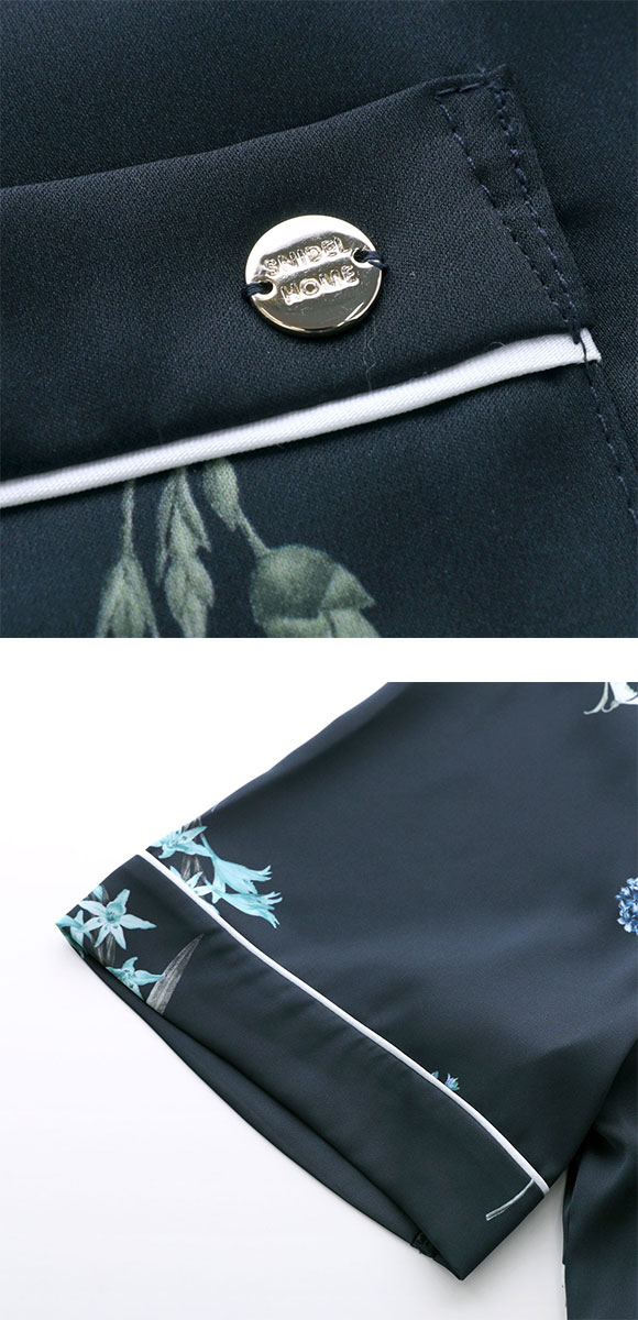 スナイデルホーム UVカット サテンプリント開襟シャツ パジャマ ルームウェア SNIDEL HOME