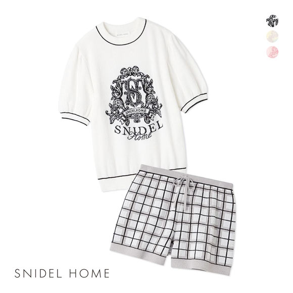 スナイデルホーム ロゴジャガードニットセットアップ パジャマ ルームウェア SNIDEL HOME
