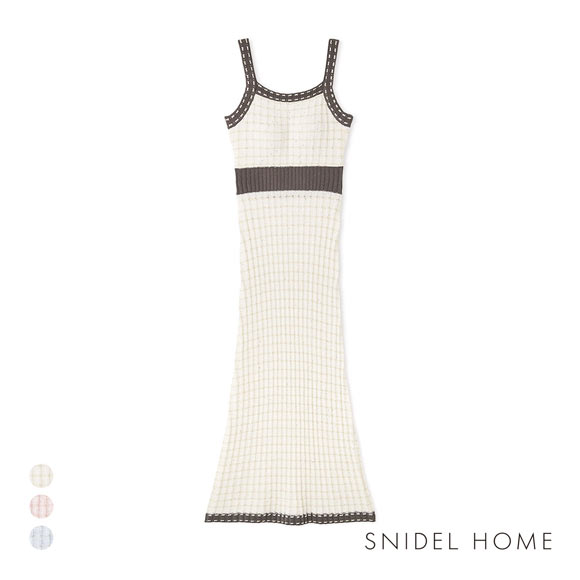 スナイデルホーム ラメニットツイードワンピース パジャマ ルームウェア SNIDEL HOME カップ付き