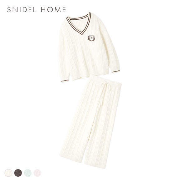 スナイデルホーム ケーブルニットセットアップ パジャマ ルームウェア