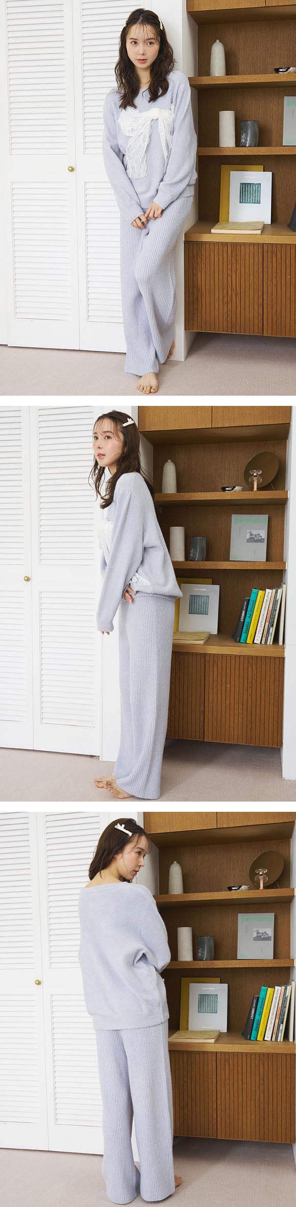 スナイデルホーム リボンモチーフセットアップ 上下セット セットアップ パジャマ ルームウェア SNIDEL HOME