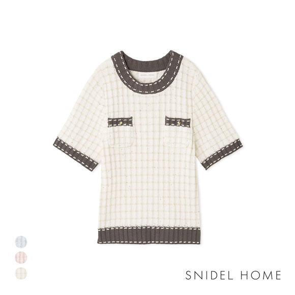 スナイデルホーム ラメニットツイードプルオーバー SNIDEL HOME