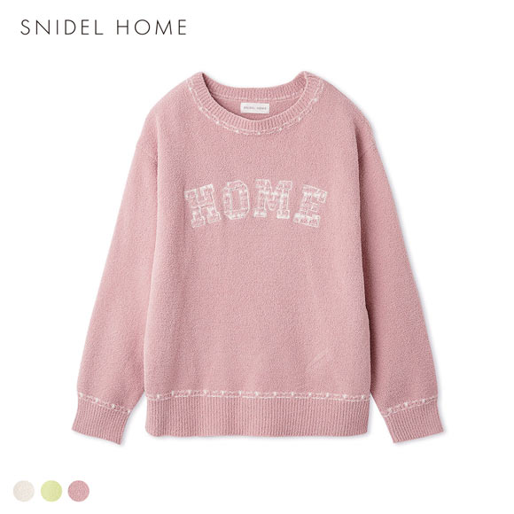 SNIDEL  Bearニットプルオーバー ピンク SNIDEL（スナイデル） BEARPAW 刺繍ニットプルオーバー 23秋冬