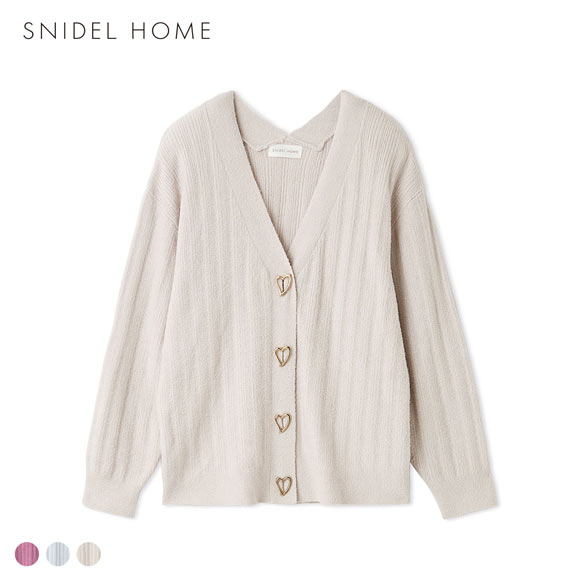 スナイデルホーム WarmMisty 吸湿発熱 ハートボタンカーディガン ルームウェア パジャマ SNIDEL HOME