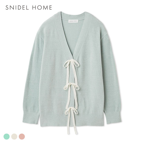 スナイデルホーム リボン釦ニットカーディガン ルームウェア パジャマ SNIDEL HOME