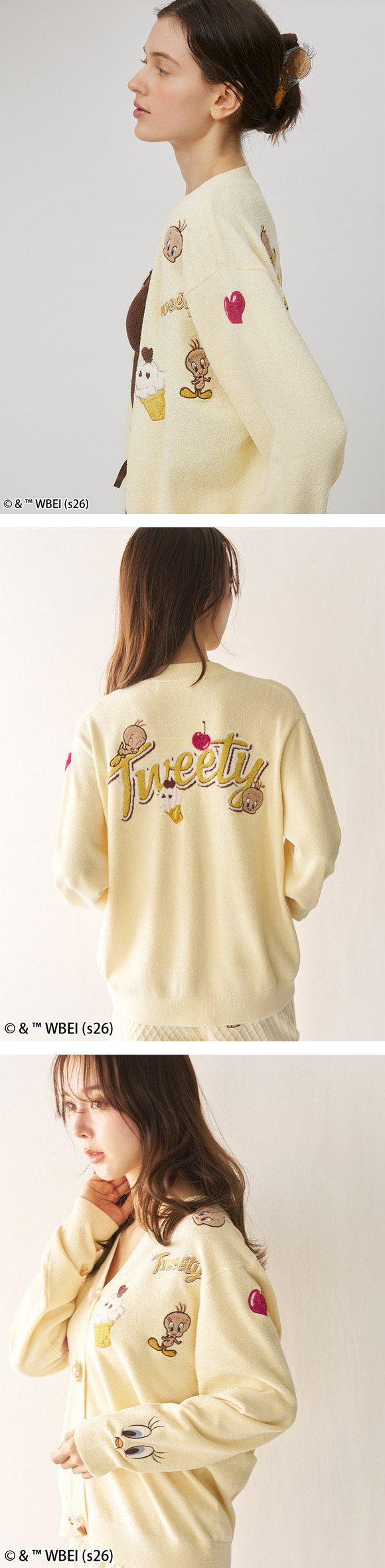 スナイデルホーム Tweety モチーフニットカーディガン ルームウェア