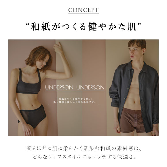 アンダーソンアンダーソン スパークリングヘムシームレスボクサー メンズ 前とじ UNDERSON UNDERSON