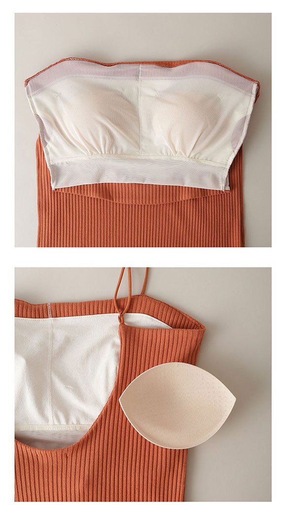 アンダーソンアンダーソン バックオープンリブキャミソール カップ付き キャミソール ブラトップ UNDERSON UNDERSON