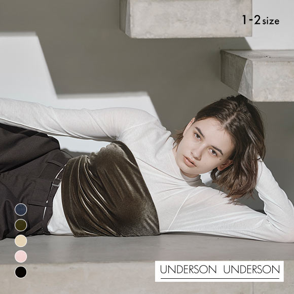 アンダーソンアンダーソン ベロアベアトップ カップ付き キャミソール ベアトップ ブラトップ UNDERSON UNDERSON