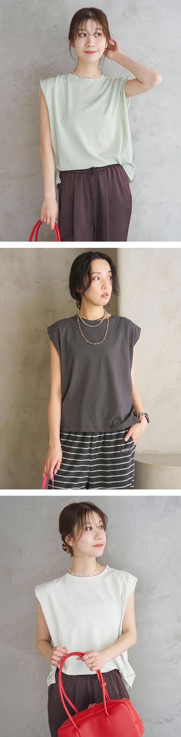 アンダーソンアンダーソン Sheer WASHI Tee フレンチスリーブ UNDERSON UNDERSON