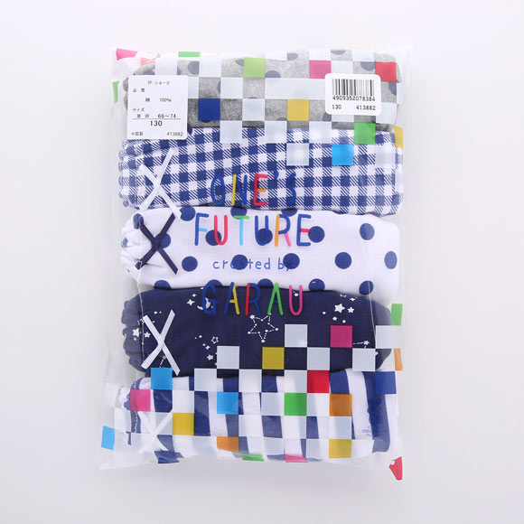 ガロー Garau ショーツ キッズ ジュニア 女の子 女児 5枚セット ドット ボーダー チェック 130 140 150 160 165