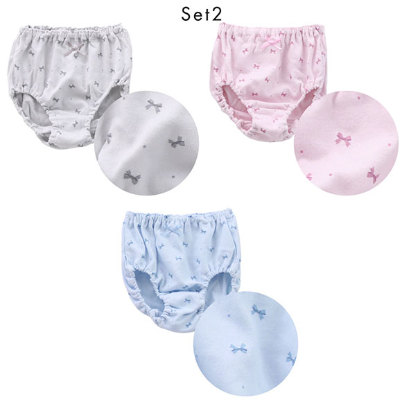 ガロー 女児 モノトーンドット 綿100％ ショーツ 3枚セット キッズ ジュニア 120 130 140 150 160 165 女の子 小学生 パンツ Garau