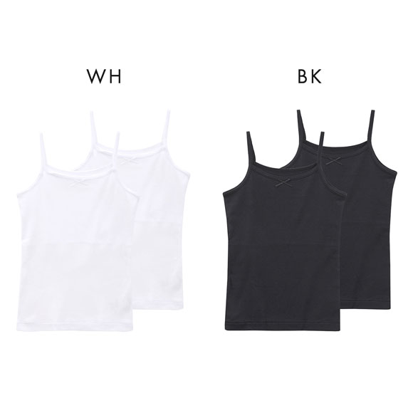 ガロー Garau 胸二重 キャミソール 2枚セット 綿100％ 吸水速乾 胸2重 インナー キッズ ジュニア 女の子 女子 肌着 130 140 150 160
