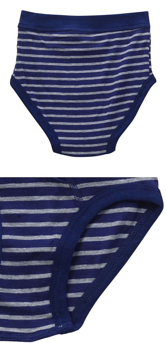 ガローGarau ブリーフ キッズ ジュニア 男の子 前あき 3枚セット ボーダー 綿混 110 120 130 140 150 160 170