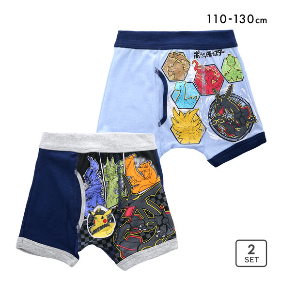 ポケットモンスター 男児 ボクサーブリーフ 2枚セット 綿100％ 男の子 キッズ ジュニア パンツ 110 120 130 ポケモン pokemon
