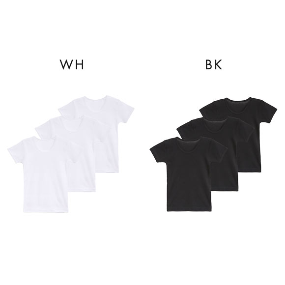 ガロー キッズ ジュニア サラサラコットン 半袖シャツ 3枚セット 男児 女児 インナー 100 110 120 130 140 150 160 Garau