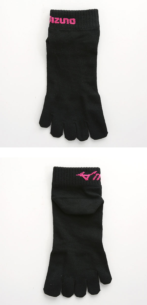 ミズノ MIZUNO ソックス スニーカー丈 靴下 3足組 5本指 白 黒 レディース 23-25cm