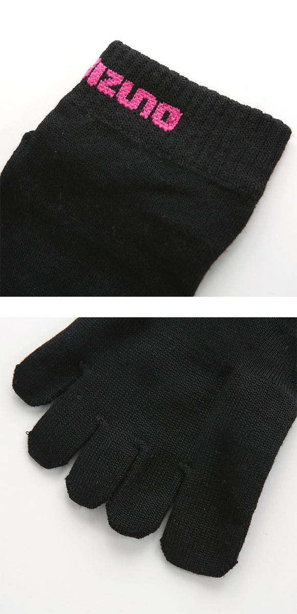 ミズノ MIZUNO ソックス スニーカー丈 靴下 3足組 5本指 白 黒 レディース 23-25cm