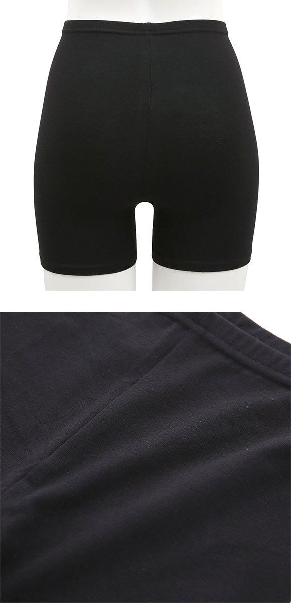 okamoto くろぱん のび～る綿混 ひざ上20cm丈 スパッツ オーバーパンツ インナースパッツ こっそり冷え対策 レディース