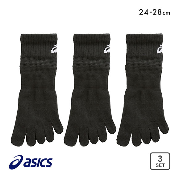 アシックス ASICS for SPORTS ソックス 靴下 ショート丈 5本指 3足組