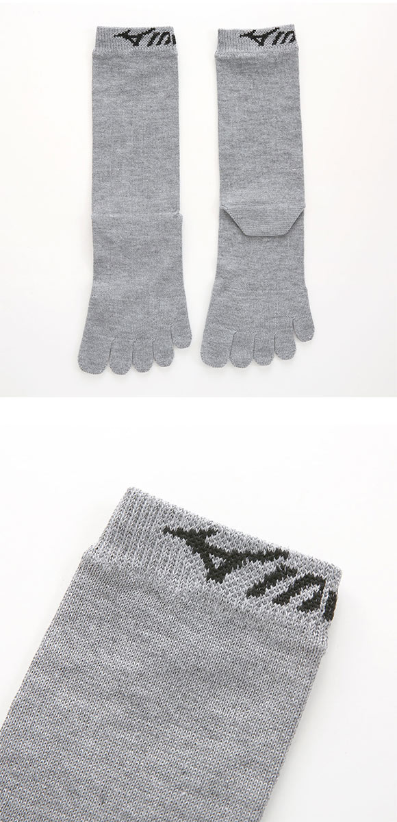 ミズノ MIZUNO ソックス 靴下 クルー丈 5本指 3足組 つま先かかと高耐久 メンズ 24-26cm 26-28cm