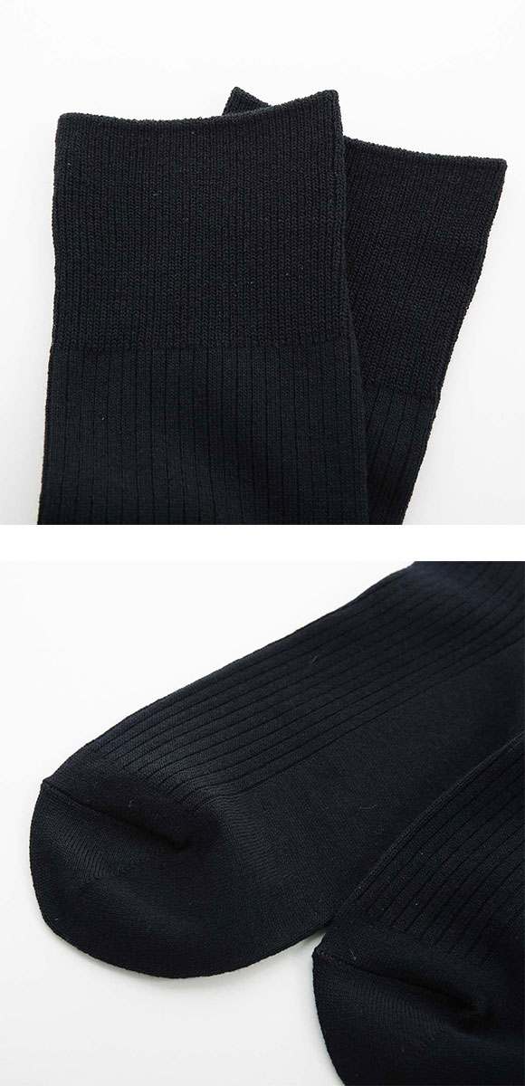 スーパーソックス リブ柄 クルー丈 ムレない におわない 靴下 23-25cm 24-26cm 26-28cm SUPER SOX