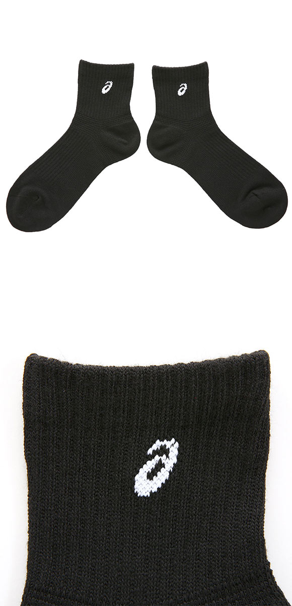 アシックス ASICS キッズ ソックス 靴下 ショート丈 3足組 抗菌防臭 ジュニア 白 黒 スクール 21-23cm 23-25cm