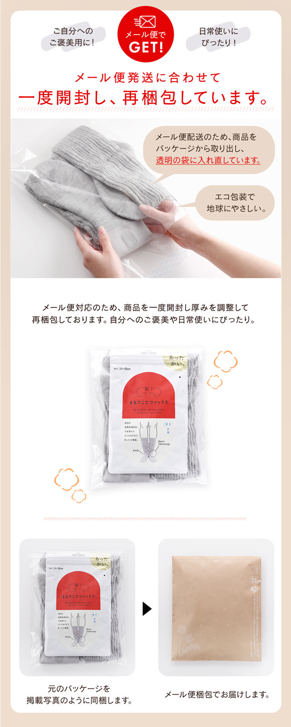 ご自分用メール便パック 靴下サプリ とにかくあったかい まるでこたつソックス 靴下 ハイソックス レディース 冷え対策 発熱 23-25cm