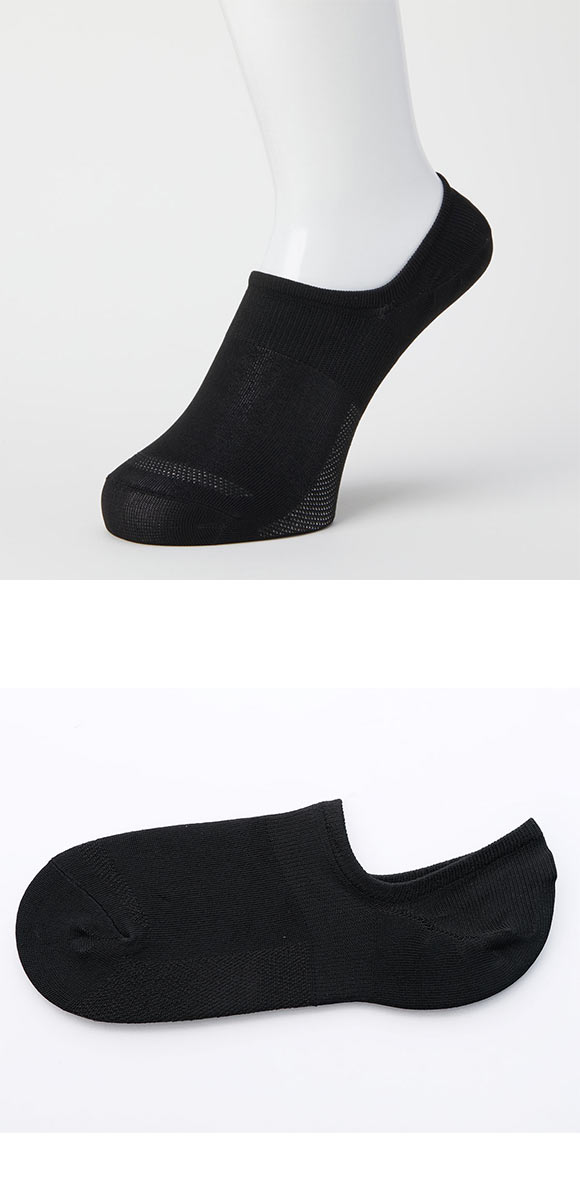脱げないココピタプラス さらっと実感 見せないスニーカー丈 フットカバー 3足組 消臭 メッシュ 吸水速乾 ソックス 靴下 21-23cm 23-25cm