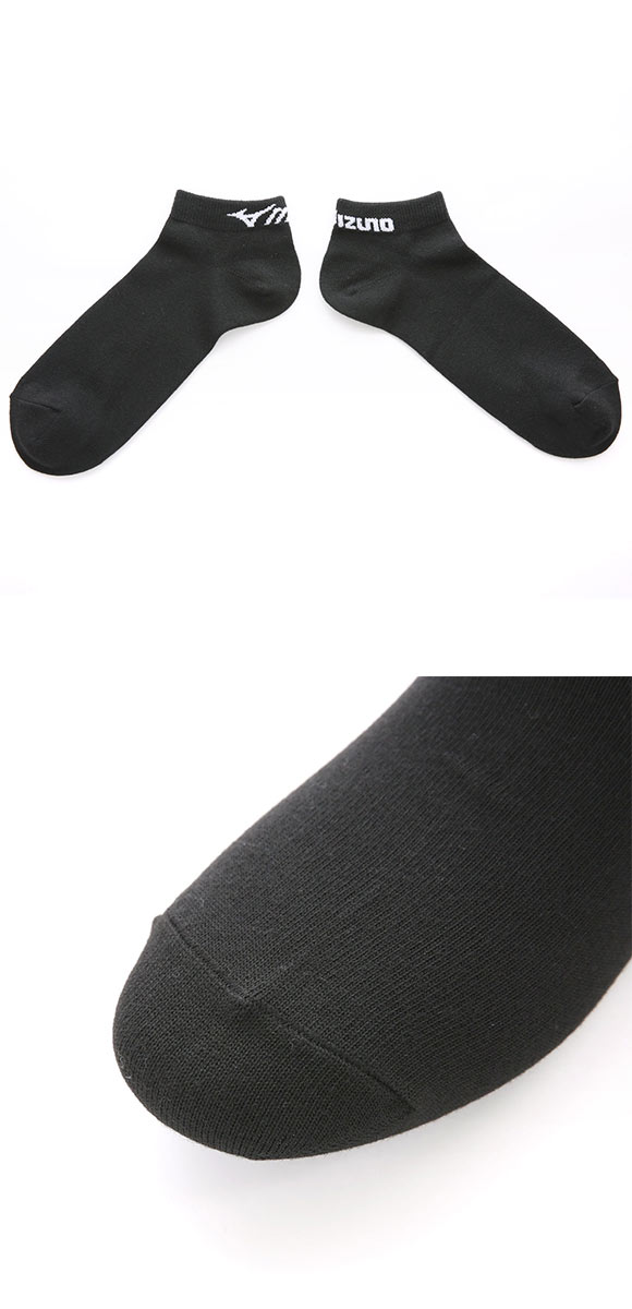 ミズノ ソックス スニーカー丈 3足セット 破れにくい 丈夫 黒 メンズ スクール スポーツ 靴下 24-26cm 26-28cm MIZUNO