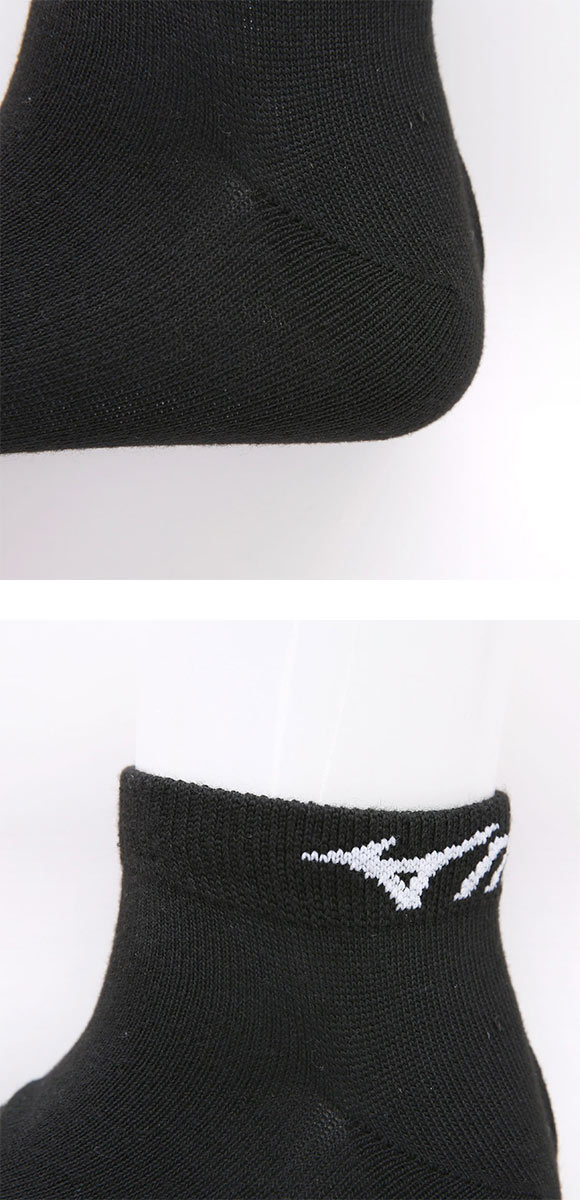 ミズノ ソックス スニーカー丈 3足セット 破れにくい 丈夫 黒 メンズ スクール スポーツ 靴下 24-26cm 26-28cm MIZUNO