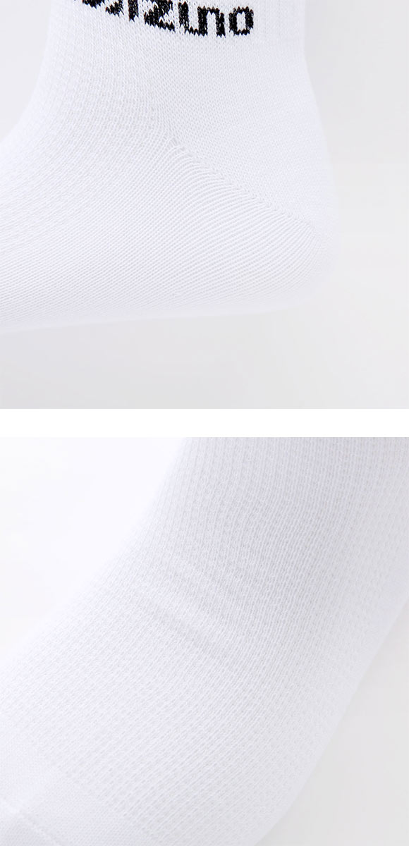 ミズノ ソックス ショート丈 3足セット 破れにくい 白 甲メッシュ 通気性 メンズ 24-26cm 26-28cm 靴下 MIZUNO