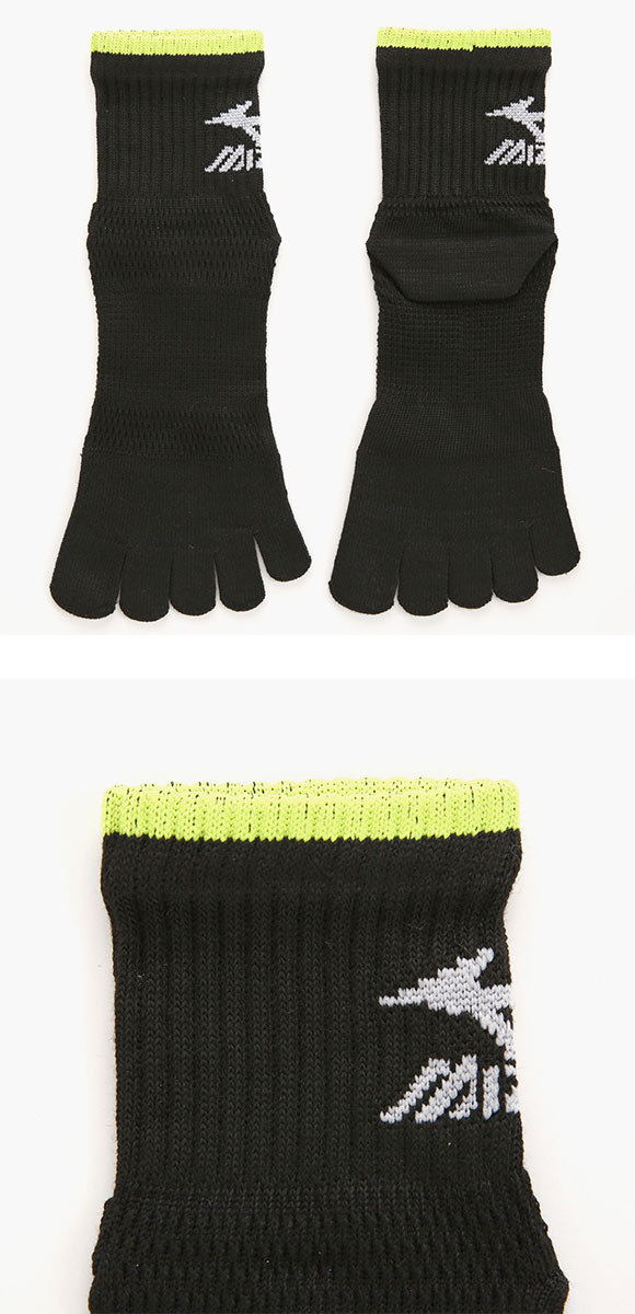 ミズノ MIZUNO WORK ソックス 靴下 ショート丈 5本指 2足組 涼感メッシュ 吸汗速乾 サポート メンズ 24-26cm 26-28cm