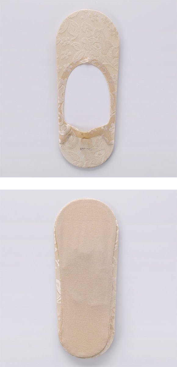 脱げないココピタ フットカバー 深め レース パンプス 履き口シームレス 足底綿混 ソックス 靴下 23-25cm レディース KOKOPITA