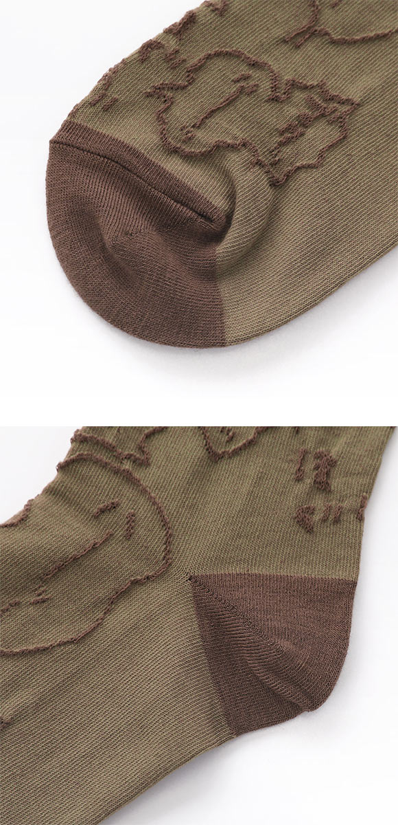 ちいかわ クルー丈ソックス くりまんじゅう フロート刺繍 レディース 靴下 ソックス 20-25cm