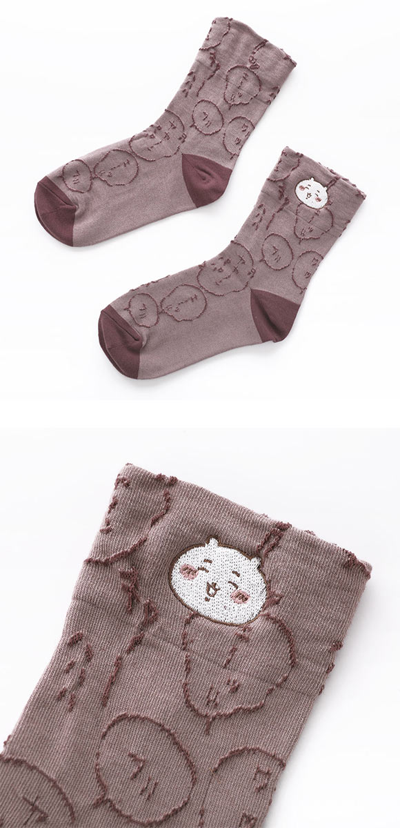 ちいかわ クルー丈ソックス フロート刺繍 レディース 靴下 ソックス 20-25cm