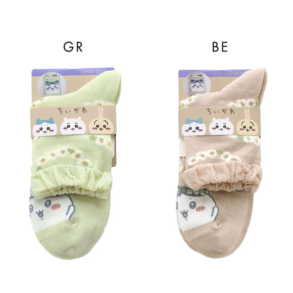 ちいかわ クルー丈ソックス ハチワレ鈴蘭 レディース 靴下 ソックス 22